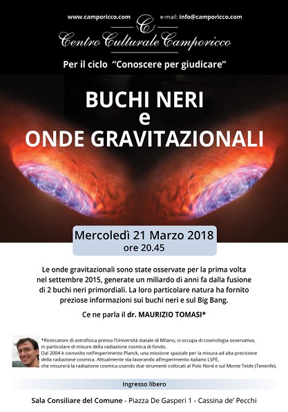 Featured image for “Cassina de’ Pecchi (Mi): Buchi neri e onde gravitazionali”
