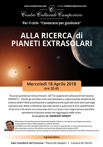 Featured image for “Cassina de Pecchi (Mi): Alla ricerca di pianeti extrasolari”