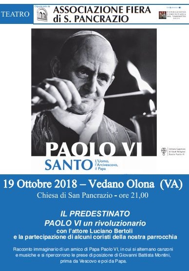 Featured image for “Vedano Olona (Va): Il predestinato Paolo VI, un rivoluzionario”