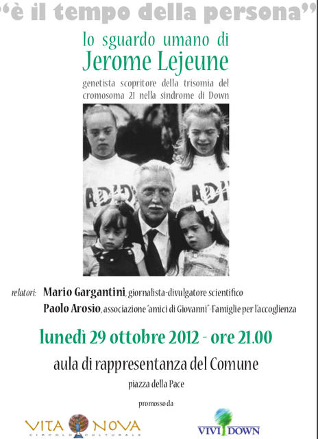 Featured image for “Concorezzo (Mi): Lo sguardo umano di Jerome Lejeune”