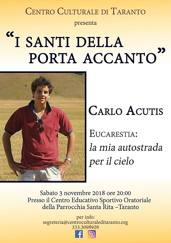 Featured image for “Taranto: Carlo Acutis. La mia autostrada per il cielo”