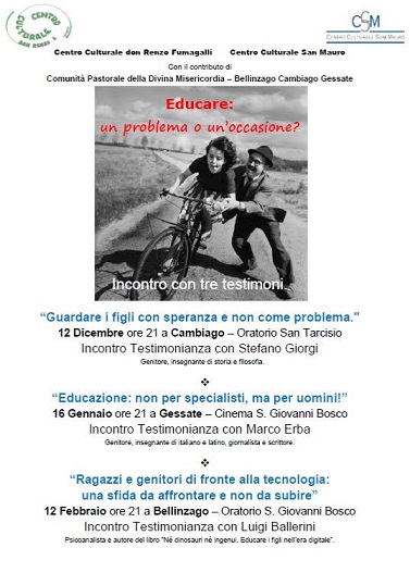 Featured image for “Gessate (Mi): Educazione non per specialisti, ma per uomini”