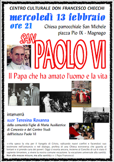 Featured image for “Magnago (Mi): San Paolo VI. Il Papa che ha amato l’uomo”