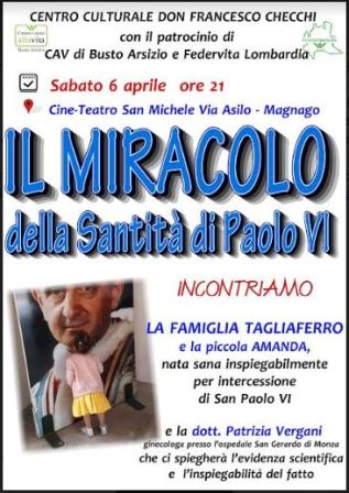 Featured image for “Magnago (Mi): Il miracolo della santità di Paolo VI”