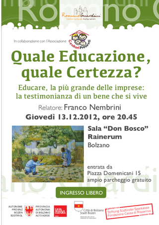 Featured image for “Bolzano: Quale educazione e quale certezza?”