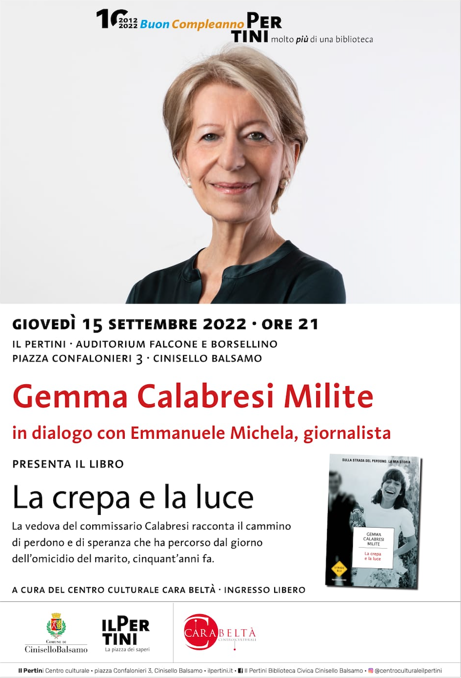 Featured image for “Cinisello (Mi): Presentazione del libro di Gemma Calabresi”