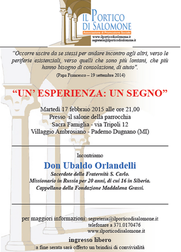 Featured image for “Paderno Dugnano (Mi): Un’esperienza. Un segno”