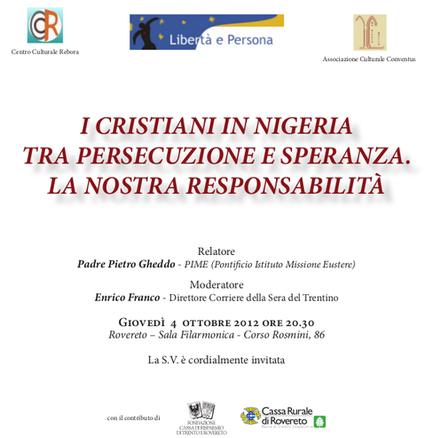 Featured image for “Rovereto (Tn): La persecuzione dei cristiani in Nigeria”