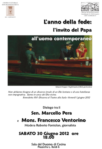 Featured image for “Cecina (Li): L’anno della fede, l’invito del Papa all’uomo contemporaneo”