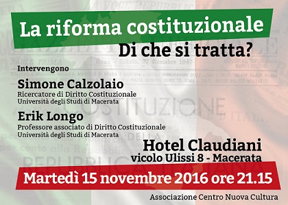 Featured image for “Macerata: La riforma costituzionale. Di che si tratta?”