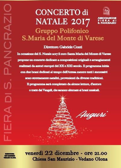 Featured image for “Vedano Olona (Va): Concerto di Natale”