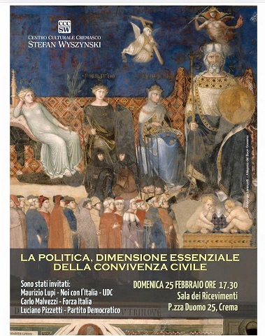Featured image for “Crema (Cr): La politica, dimensione essenziale della convivenza civile”