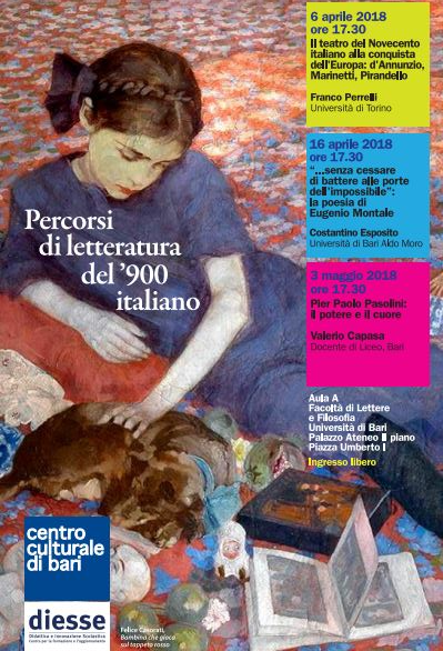 Featured image for “A Bari i “Percorsi di letteratura del ‘900 italiano””