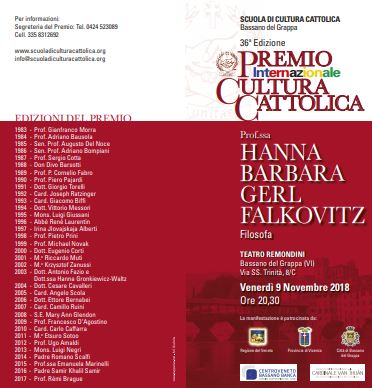 Featured image for “Premio Cultura Cattolica a Hanna-Barbara Gerl-Falkovitz”