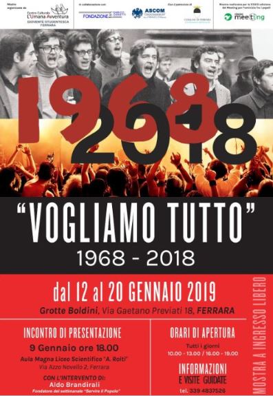 Featured image for ““Vogliamo tutto: 1968-2018” a Ferrara”