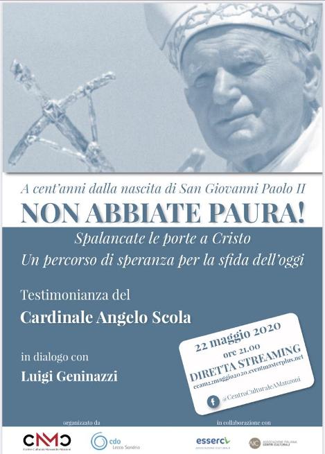 Featured image for “Il Cardinale Angelo Scola per i 100 anni di JP2”