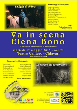 Featured image for “Elena Bono va in scena con il Portico di Salomone”