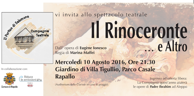 Featured image for “RAPALLO 10/8 “Il Rinoceronte… e Altro” di E. Ionesco”
