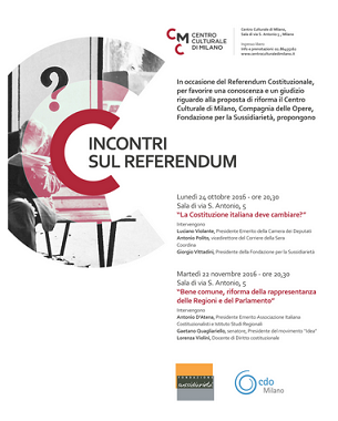 Featured image for “CMC – diretta streaming – II incontro sul Referendum”