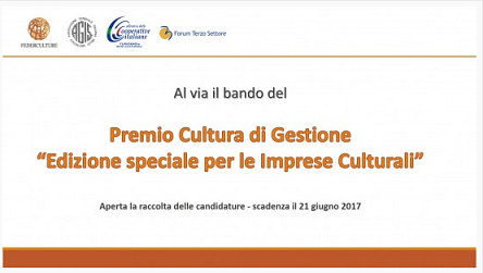 Featured image for “Premio Cultura di Gestione edizione speciale per le Imprese Culturali”