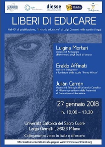 Featured image for ““Liberi di educare”, il convegno sul rischio educativo a Milano del 27/1”