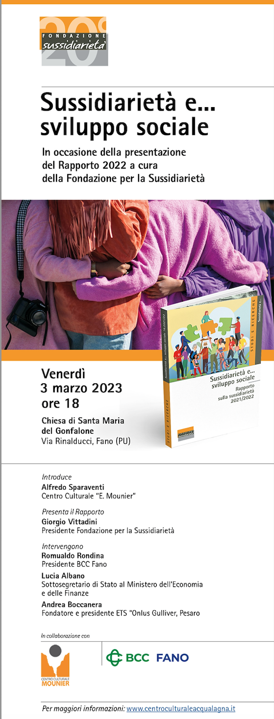 Featured image for “Fano (Pu): Sussidiarietà e sviluppo sociale”