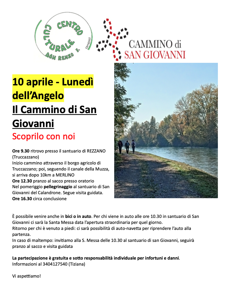 Featured image for “Cambiago (Mi): Il cammino di San Giovanni”