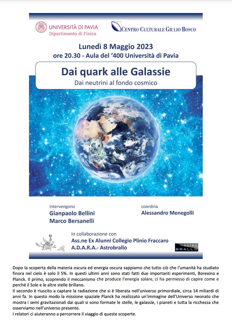 Featured image for “Pavia: Dai quark alle galassie”