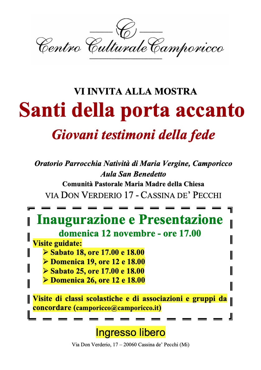 Featured image for “Cassina de’ Pecchi (Mi): Santi della porta accanto”