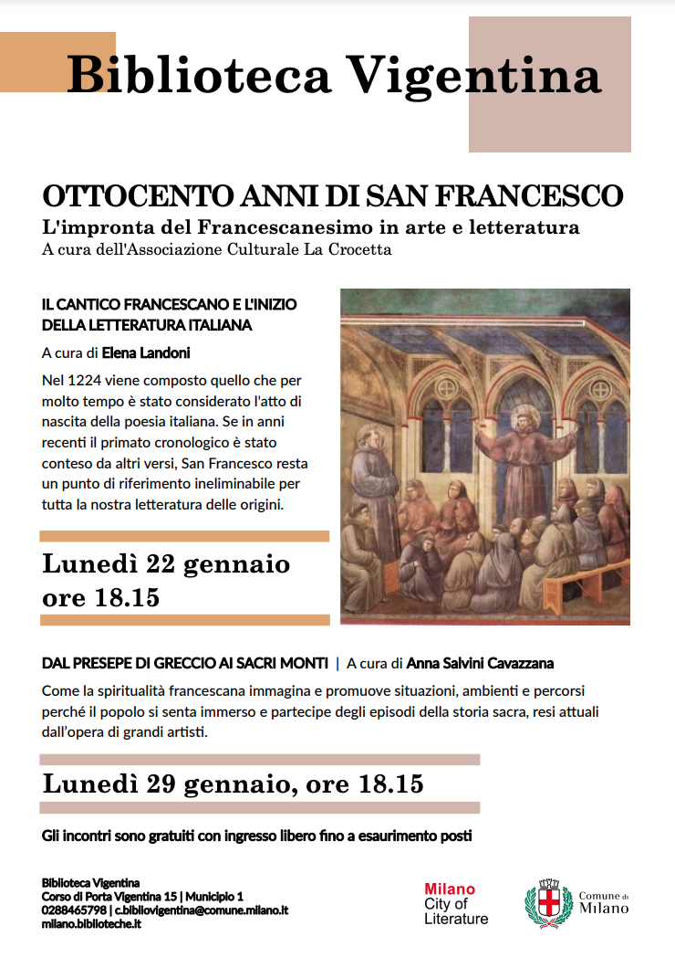 Featured image for “Milano: 800 anni di S. Francesco. La sua impronta in arte e letteratura”