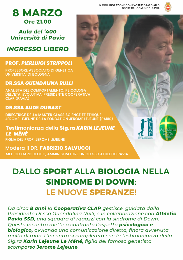Featured image for “Pavia: Dallo Sport alla biologia nella Sindrome di Down”