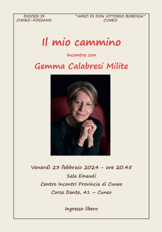 Featured image for “Cuneo: Il mio cammino, con Gemma Calabresi Milite”