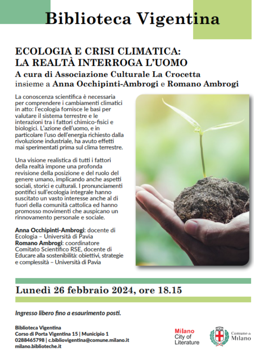Featured image for “Milano: Ecologia e crisi climatica, la realtà interroga l’uomo”