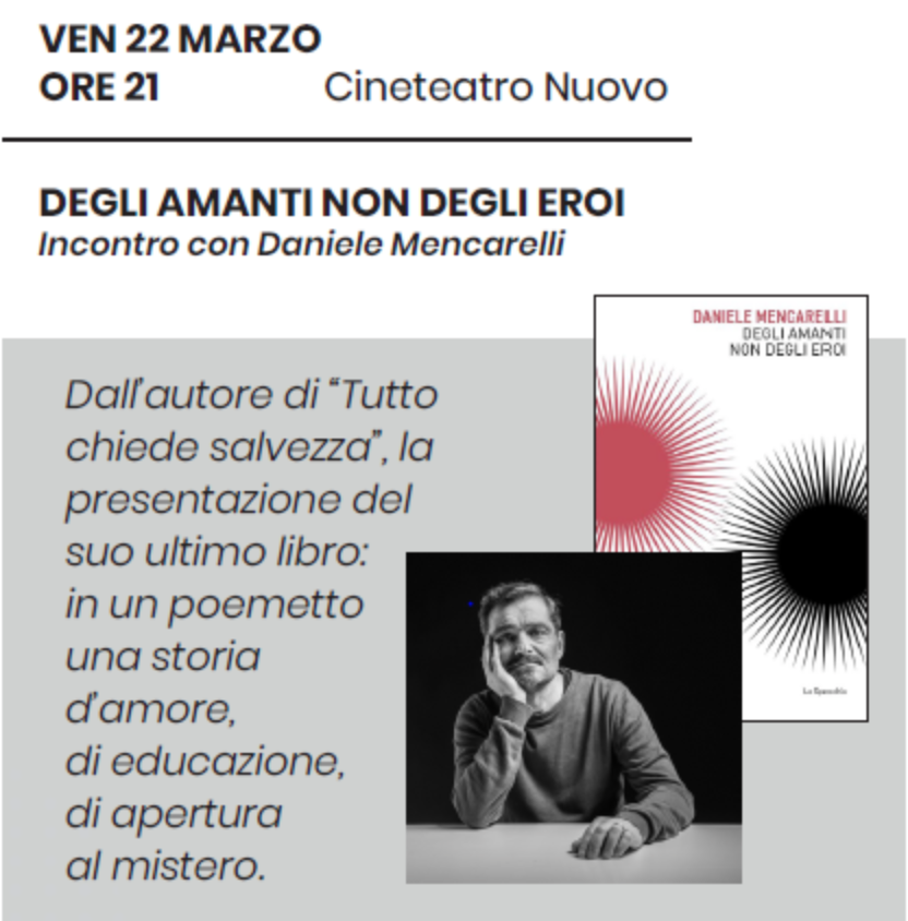 Featured image for “Arcore (MB): Degli amanti non degli ereoi di Daniele Mencarelli”