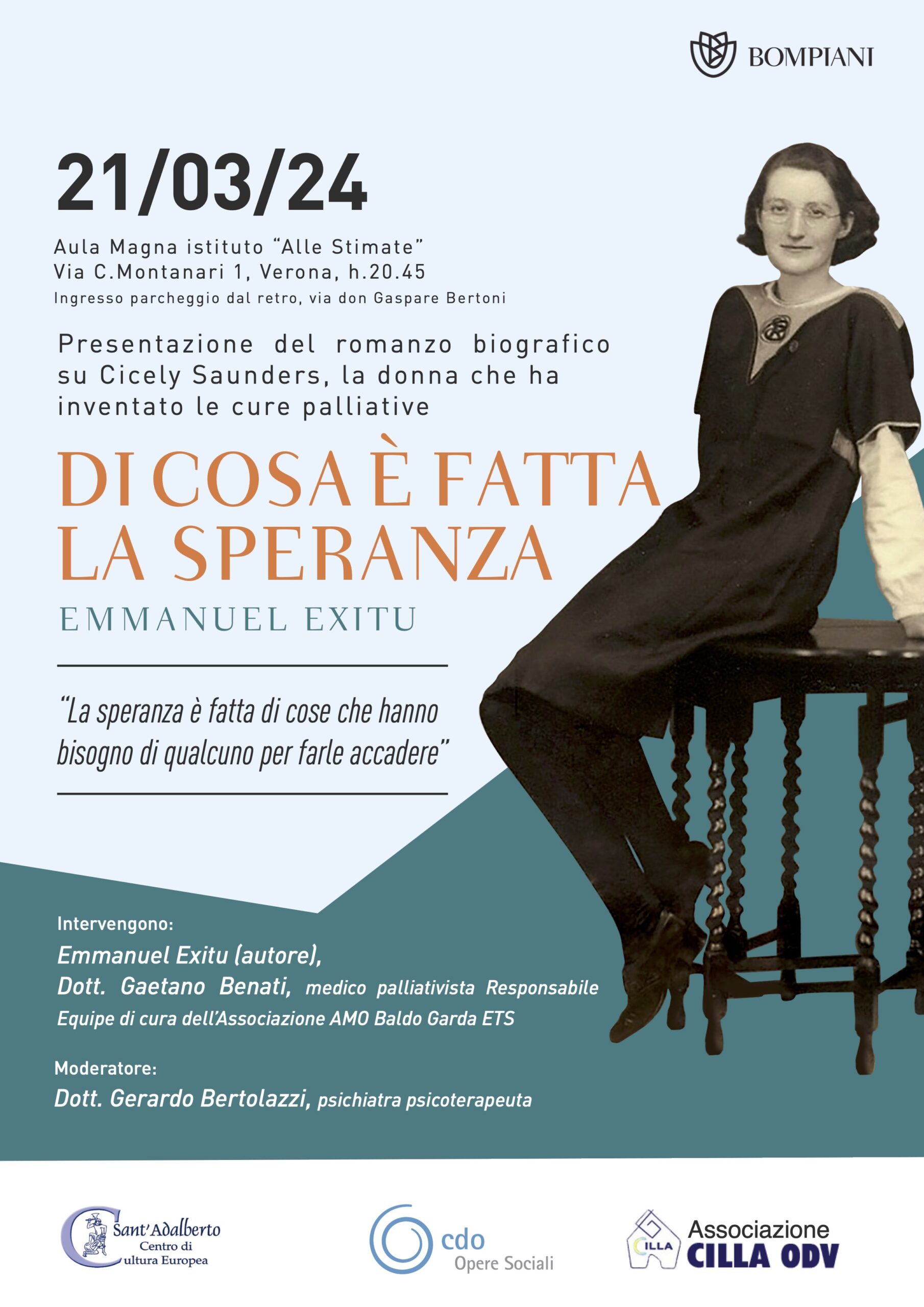 Featured image for “Verona: “Di cosa è fatta la speranza”, biografia di Cecily Saunders”