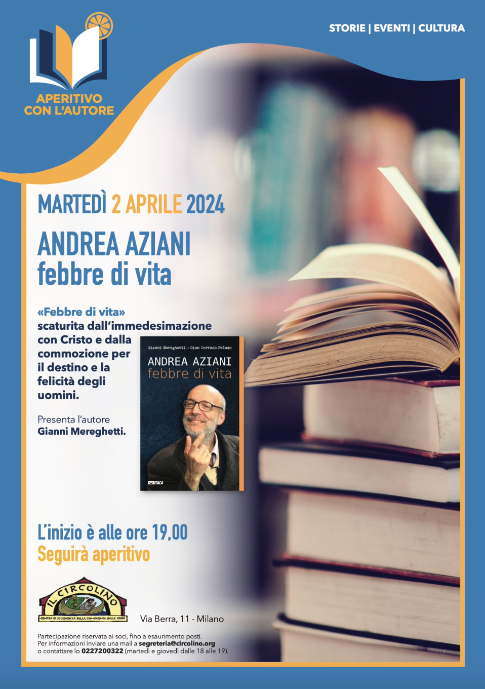 Featured image for “Milano: Andrea Aziani. Febbre di vita, presentazione del libro”