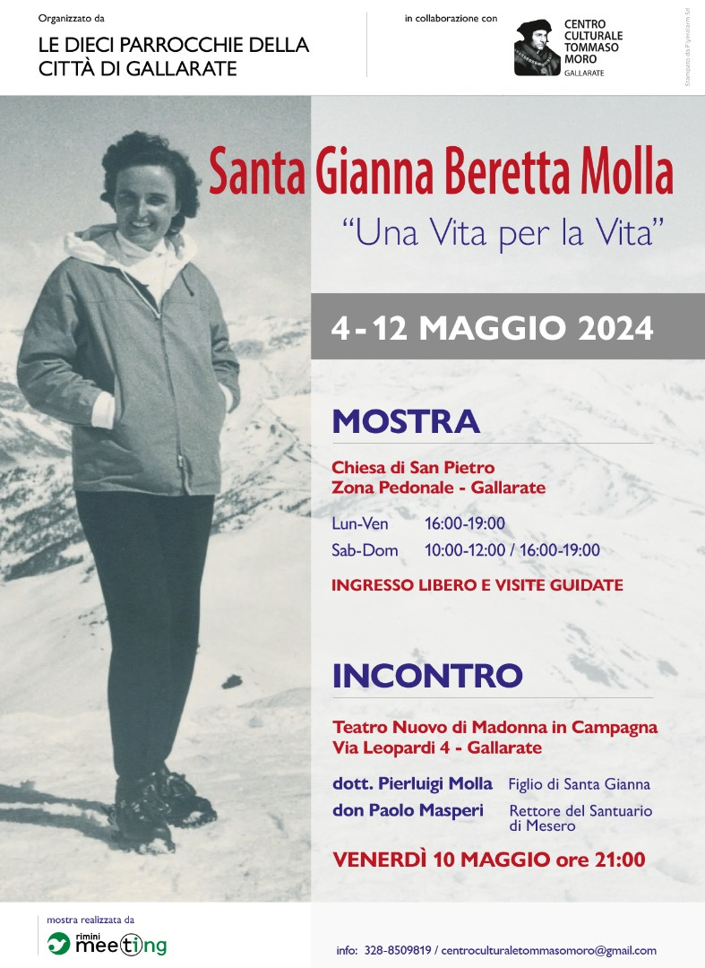 Featured image for “Gallarate (Va):  Visita della mostra su Santa Gianna Beretta Molla. Una vita per la vita”