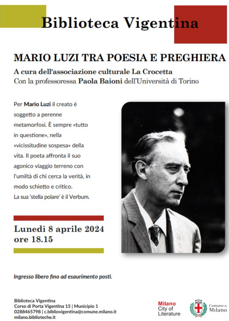 Featured image for “Milano: Mario Luzi tra poesia e preghiera”