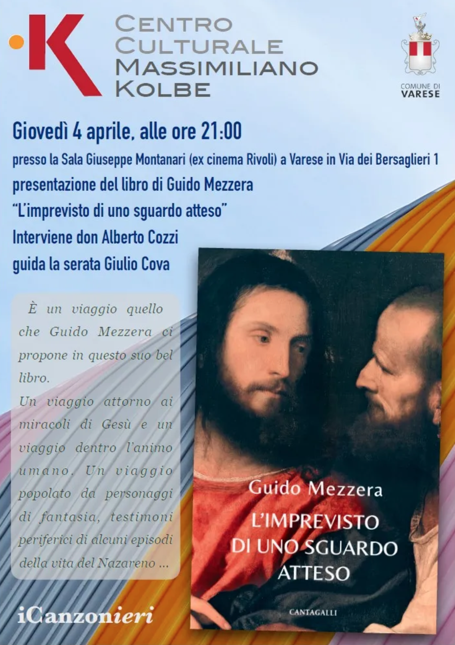 Featured image for “Varese: Presentazione del libro “L’imprevisto di uno sguardo atteso” di Guido Mezzera”