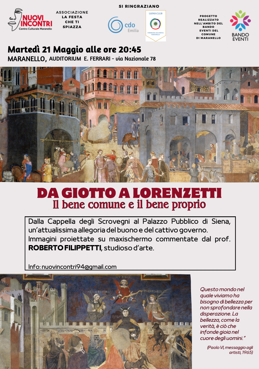 Featured image for “Maranello (Mo): Da Giotto a Lorenzetti. Il bene comune e il  bene proprio”