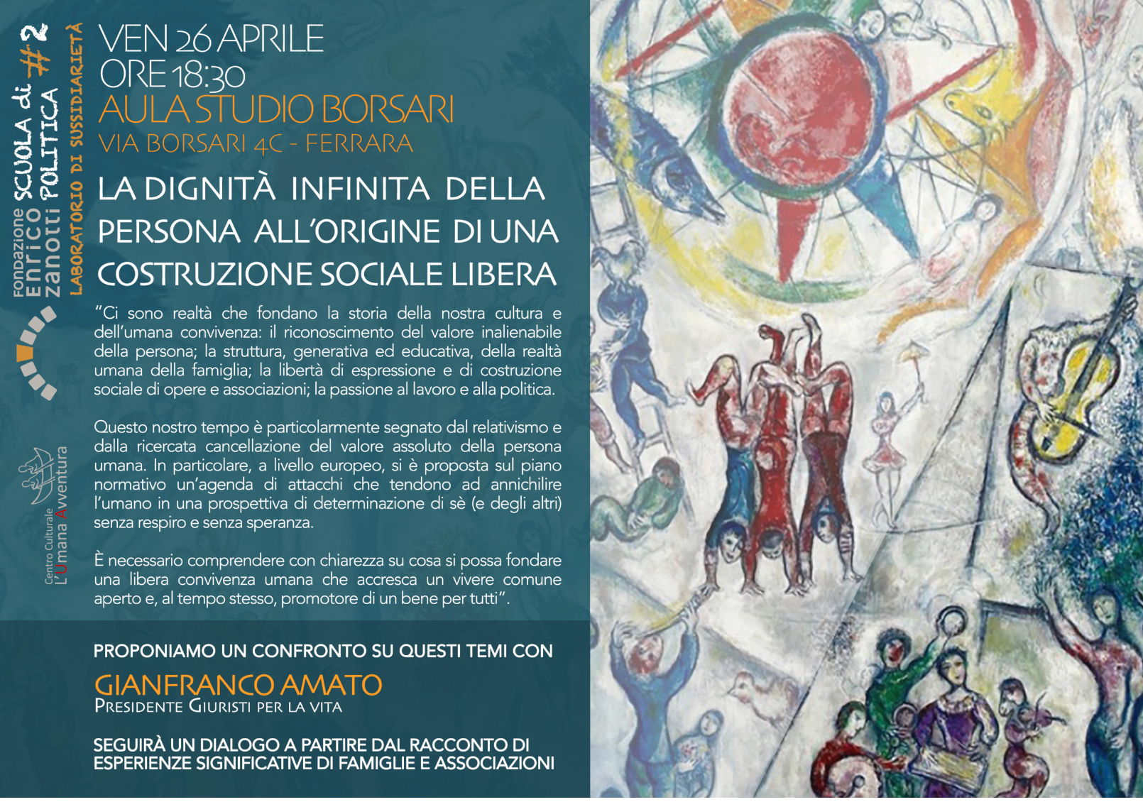 Featured image for “Ferrara: La dignità infinita della persona, all’origine di una costruzione sociale libera”