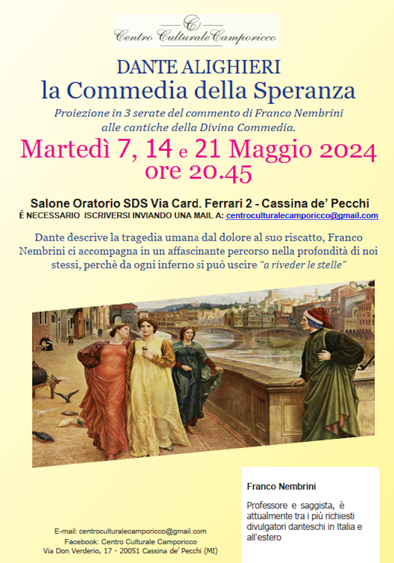 Featured image for “Cassina de’ Pecchi (Mi): Dante Alighieri. La Commedia della Speranza”