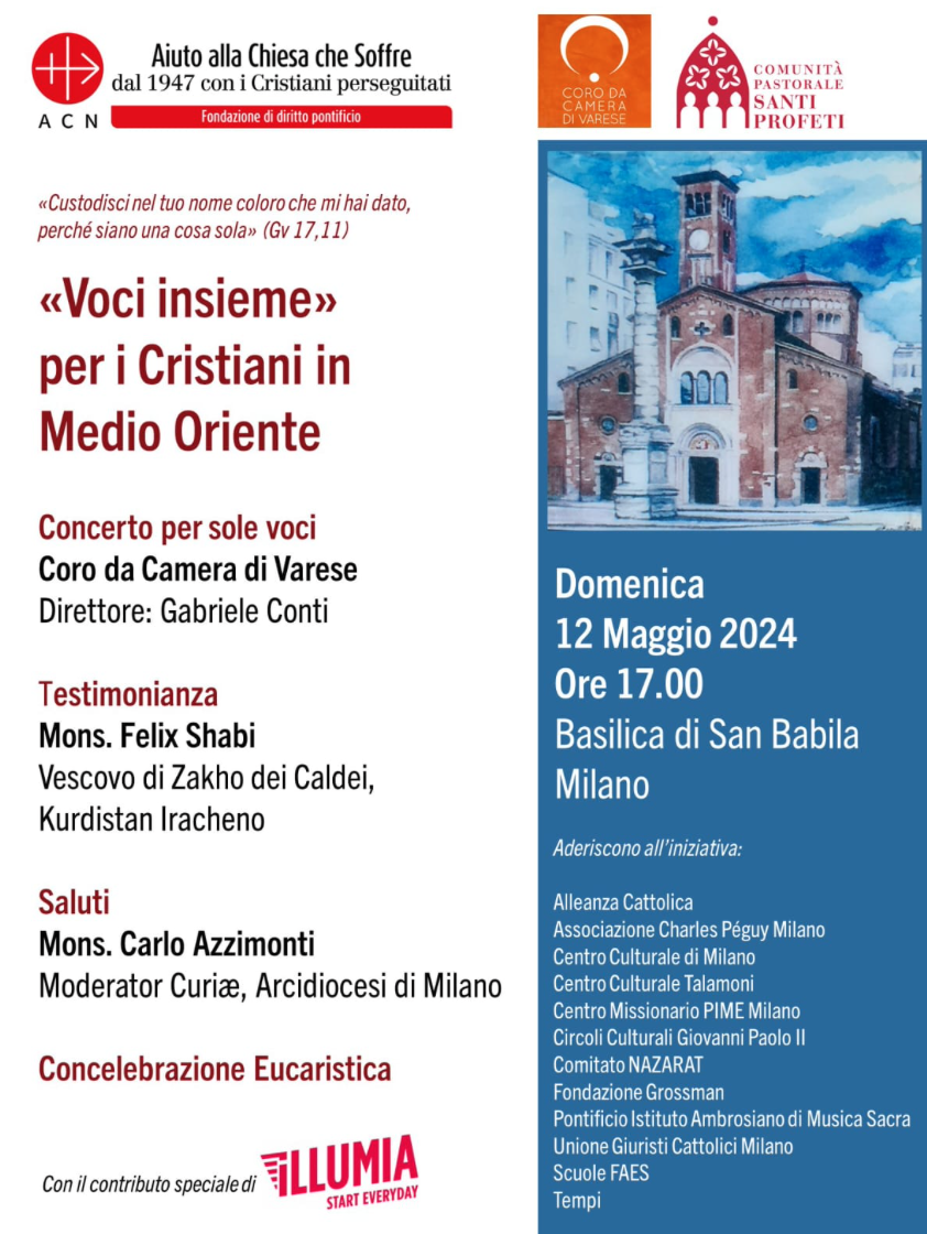 Featured image for “Milano: “Voci insieme” per i Cristiani in Medio Oriente”