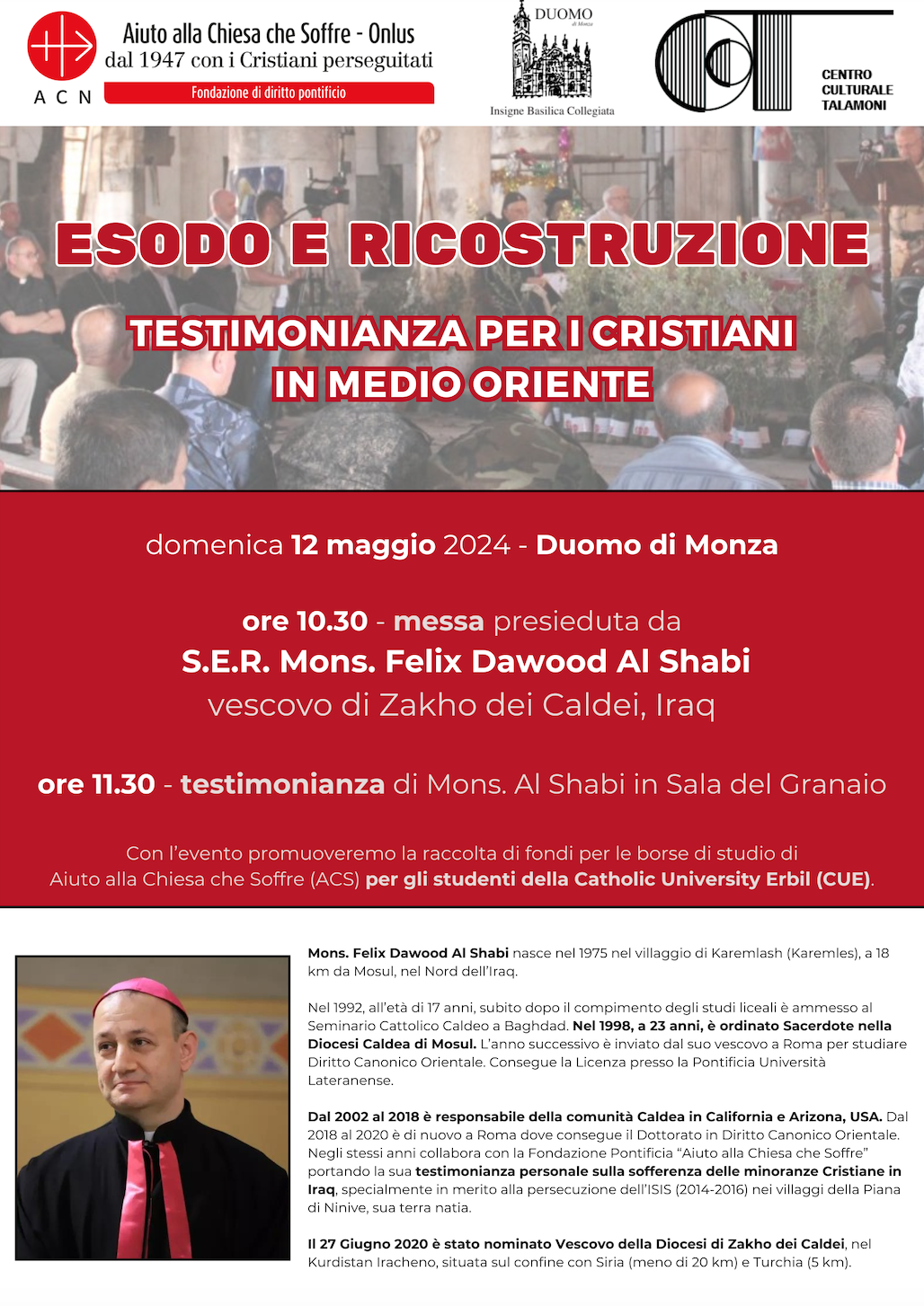 Featured image for “Monza: Testimonianza per i cristiani in Medio Oriente”