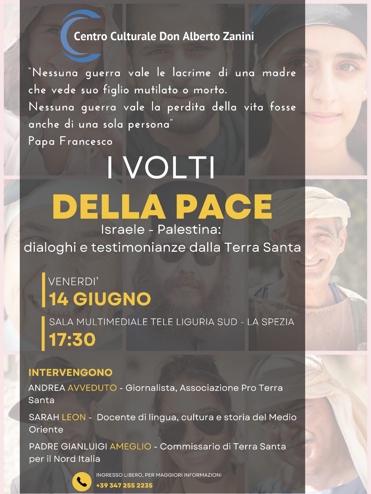 Featured image for “La Spezia: I volti della pace. Dialoghi e testimonianze dalla Terra Santa”