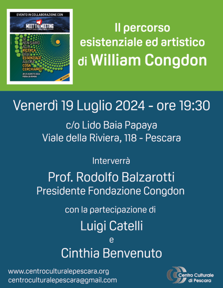 Featured image for “Pescara:  Il percorso esistenziale ed artistico di William Congdon #meetthemeeting24”