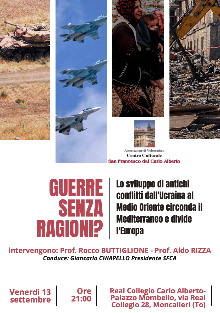 Featured image for “Moncalieri (To): Guerre senza ragioni? Dall’Ucraina al Medio Oriente”