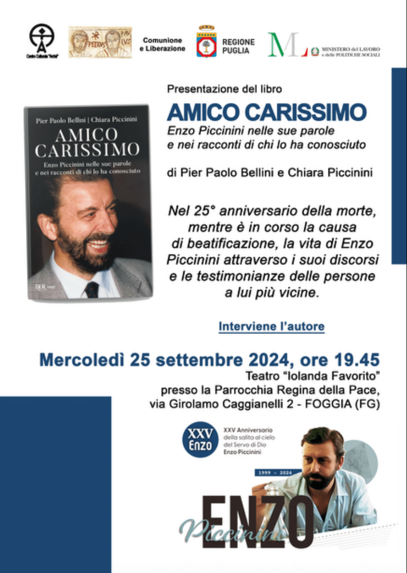 Featured image for “Foggia: Amico carissimo, presentazione del libro”