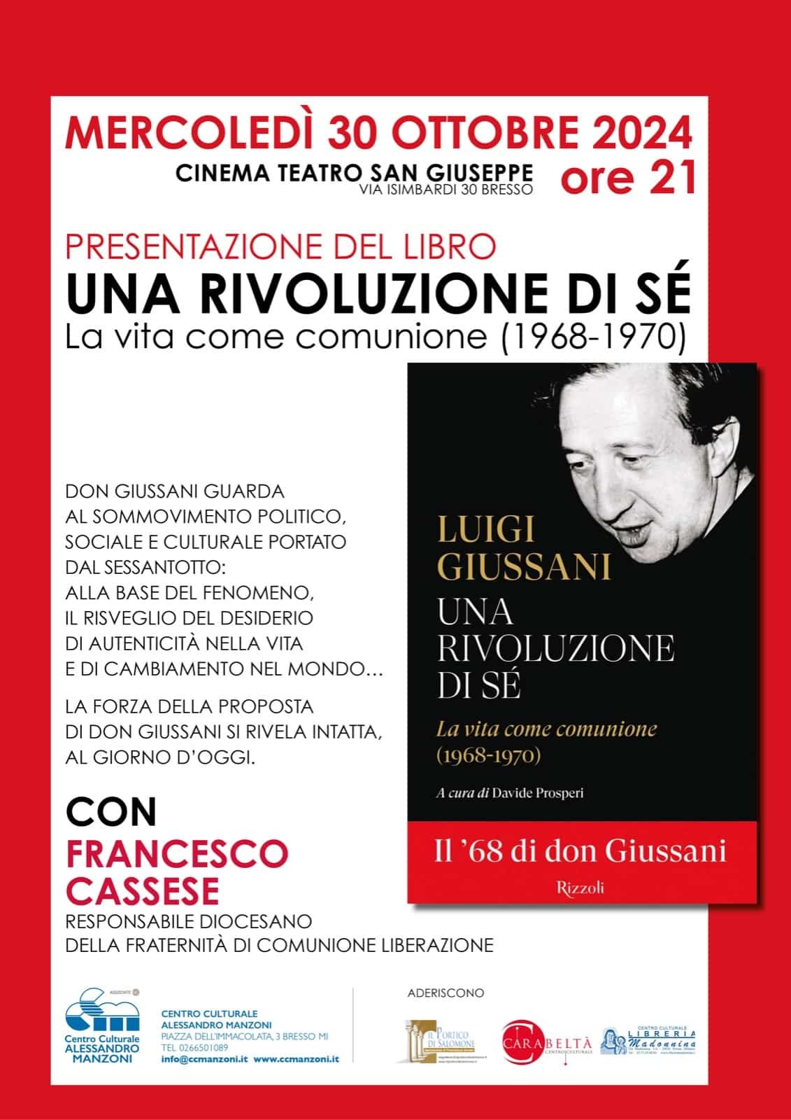 Featured image for “Bresso (Mi): Presentazione del libro “Una rivoluzione di sé”. La vita come comunione”