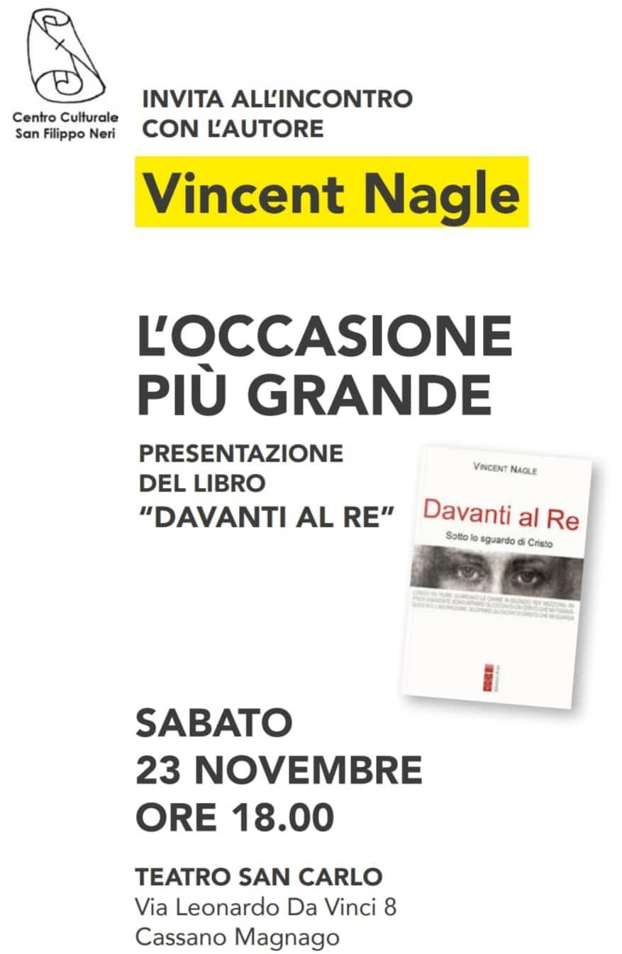 Featured image for “Cassano Magnago (Va): L’occasione più grande. Presentazione del libro “Davanti al Re””